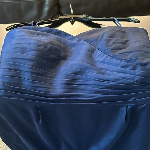 NWT Navy Ann Taylor Strapless Pleated Dress - Picture 5 of 5